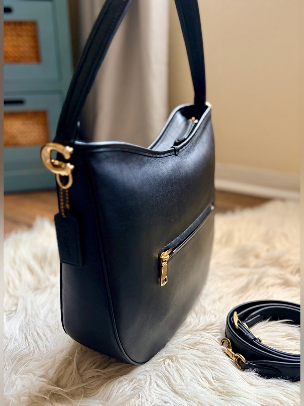 Coach Soft Tabby Hobo Calf Leather B4/Black - Picture 6 of 17